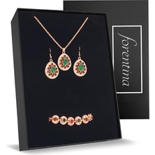 Forentina Rose Kolye Küpe Bileklik Takı Seti PS2330