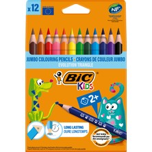 BIC Kids Evolution Üçgen Jumbo Kuru Boya Kalemi 12'Li Kutu