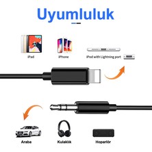 Hubify Apple Iphone, Ipad Uyumlu Lightning To 3.5mm Aux Kablo. 1m