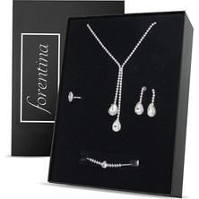 Forentina Gümüş Kaplama Sallantılı Düğün Seti PS2566