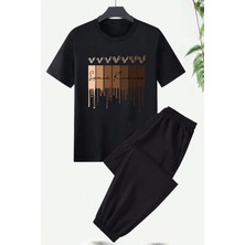 Only Trendwear  Leopar Kalp Baskılı Eşofman Takımı