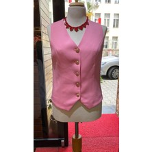 Alya NS Butik Gold Düğmeli Iç Astarlı Yelek
