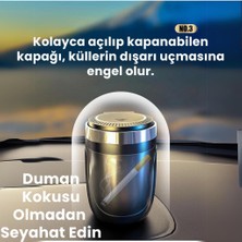 Polham Premium Araç Küllük,su Geçirmez, LED Işıklı, Koku Önleyici, Kapaklı, Yıkanabilir, Su Geçirmez