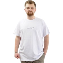 ModeXL  Büyük Beden Baskılı Erkek T-Shirt Bisiklet Yaka Van Gogh U24040 Beyaz