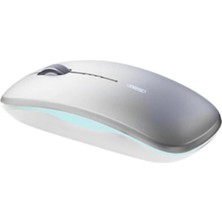 Polham 2.4g Şarj Edilebilir Süper Sessiz Ultra Ince Mouse, Şık Işıklı, Metal Silindirli Mouse