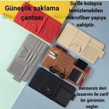 Polham Organizer Güneşlik Araç Cüzdanı, Telefon Tutucu, Gözlük, Kartlık, Kimlik, Para, Kalem Tutucu