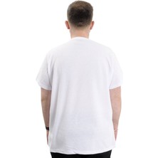 ModeXL  Büyük Beden Erkek T-Shirt Bisiklet Yaka Waffle 20033 Beyaz