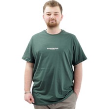 ModeXL  Büyük Beden Baskılı Erkek T-Shirt Bisiklet Yaka Van Gogh U24040 Nefti