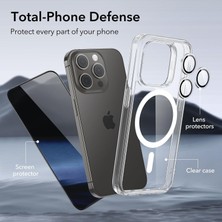 Etiget iPhone 14 Pro Magsafe Şeffaf Kılıf + Hayalet Ekran Koruyucu + Kamera Lens Koruyucu 3'lü Set