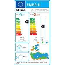 Regal Luna A++ 15000 BTU Inverte Duvar Tipi Klima