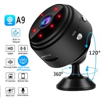 Qasul Iç Güvenlik Kamerası, Mini Wifi Hd 1080P Kamera Kızılötesi Gece Görüş Yakalı, Hareket Sensörü