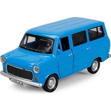 Metal 1:36 Çek Bırak Ford Sesli ve Işıklı Minibüs Mavi