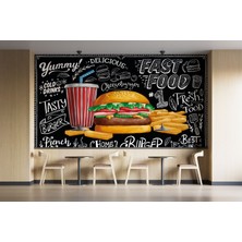 Lotus Aura Hamburger Duvar Kağıdı Patates Kızartması Duvar Resmi Restoran Duvar Posteri