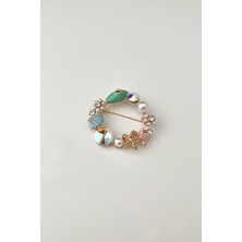 Deniz Yıldızı Detaylı Çelenk Broş (Ölçü:4 cm)