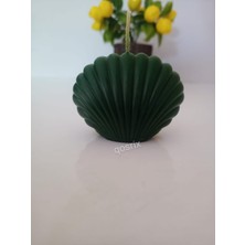 Qosrix Yeşil Mini Istiridye Deniz Kabuğu   Kokulu Mum Dekoratif 1 Adet