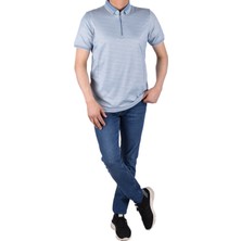 Raymons RYM-7620 Fermuarlı Polo Yaka Tişört/açık Mavi/xl