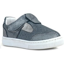 Rakerplus Bheem Hakiki Deri Gümüş Simli Cırtlı Bebek Sneaker Sandalet