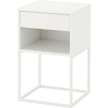 IKEA Komodin, Beyaz, 40X39 cm
