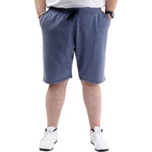 ModeXL  Büyük Erkek Cepli Şort Waffle 23498 Indigo