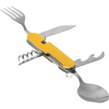 Fonksiyonlu Çatal Kaşık çok amaçlı kamp piknik dağcı çatal kaşık  Cep Çakısı (Yeşil)