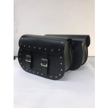 Dot Cycle Chopper Motosiklet Deri Heybe Yan Çanta Takımı