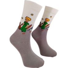 Shuttle Park Ithal Özel Seri Unisex Little Prince Renkli Soket Çorap Dikişsiz