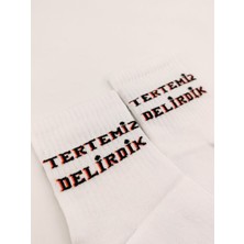 Shuttle Park Unisex Comics Fashion Tertemiz Delirdik Yazılı Kolej Çorap