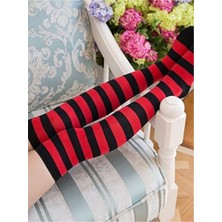 Happy Socks Ithal Özel Seri Women's Extra Long Cute Red Striped Diz Üstü Çorap