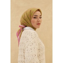 Silk Home Olinda Eşarp - Yağ Yeşili Fuşya
