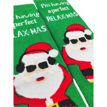 Bonapart Özel Koleksiyon Unisex Yılbaşı Noel Merry Christmas Happy Relax Mas Soket Çorap