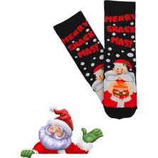 Bonapart Özel Koleksiyon Unisex Yılbaşı Noel Merry Christmas Happy Smack Mas Soket Çorap