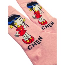 Happy Socks Ithal Özel Seri Unisex Pink Chen Renkli Soket Çorap