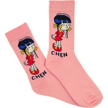 Happy Socks Ithal Özel Seri Unisex Pink Chen Renkli Soket Çorap