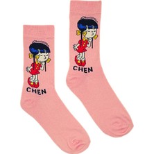 Happy Socks Ithal Özel Seri Unisex Pink Chen Renkli Soket Çorap