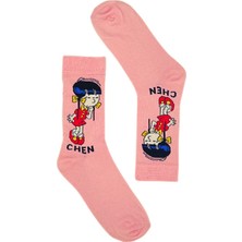 Happy Socks Ithal Özel Seri Unisex Pink Chen Renkli Soket Çorap