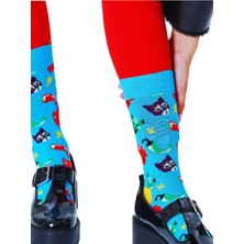 Happy Socks Ithal Özel Seri Unisex Chili Cat Sock Happy Socks Renkli Soket Çorap