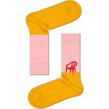 Happy Socks Ithal Özel Seri Unisex Limited Happy Socks Happy Puffy Renkli Soket Çorap