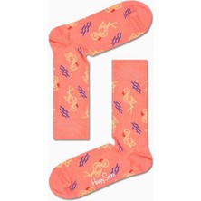 Happy Socks Ithal Özel Seri Unisex Renkli Soket Flamingo Happy Çorap