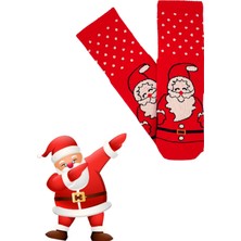 Bonapart Özel Koleksiyon Unisex Yılbaşı Noel Merry Christmas Happy Red Noel Kolej Çorap