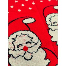 Bonapart Özel Koleksiyon Unisex Yılbaşı Noel Merry Christmas Happy Red Noel Kolej Çorap