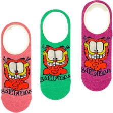 Bonapart 3 Çift Unisex Garfield Desenli Renkli Babet Çorap