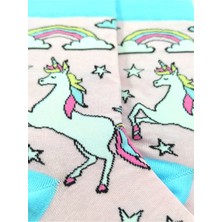 Happy Socks Ithal Özel Seri Unisex Happy Rainbow Unicorn Sock Renkli Soket Çorap