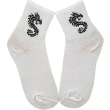 Bonapart Unisex White Dragon Kolej Çorap