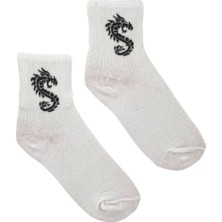 Bonapart Unisex White Dragon Kolej Çorap