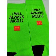 Shuttle Park Ithal Özel Seri Unisex Colour I Will Always Mcd U Desenli Renkli  Soket Çorap Dikişsiz