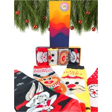 Bonapart Özel Kutulu 4 Çift Unisex Yılbaşı Merry Christmas Noel Renkli Çorap Seti