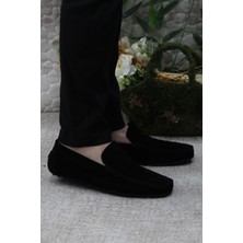 Mehmet Mete 31112 Siyah Süet Deri Loafer Erkek Babet Erkek Ayakkabı