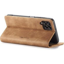 BDT Market Samsung Galaxy M33 5g Için Flip Case Vintage Pu Deri Cüzdan Flip Folio (Yurt Dışından)