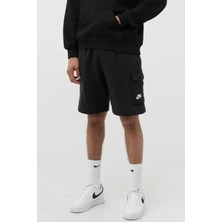 Nike Club Cargo Cepli Erkek Siyah Pamuklu Şort
