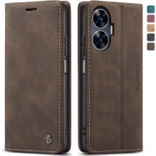 Realme C55 Durumda Kart Yuvası Için Flip Case Kickstand Flip Folio Kitap Manyetik (Yurt Dışından)